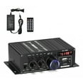 thumbnail image 1 of AK-380 USB SD BT.C FM AUX Audio Power Amplifier 400W+400W 2.0 CH HiFi Stereo AMP Speaker Bluetooth 5.0 Amp Receiver with 12V 5A Power Supply,FM Antenna for Car Home Bar Party, 1 of 9