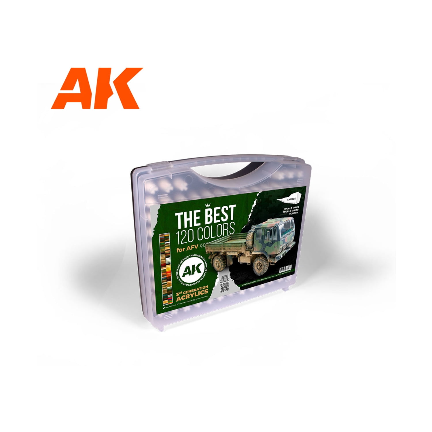AK-Interactive 3rd Gen Briefcase w/THE BEST 120 Colors - AFV New