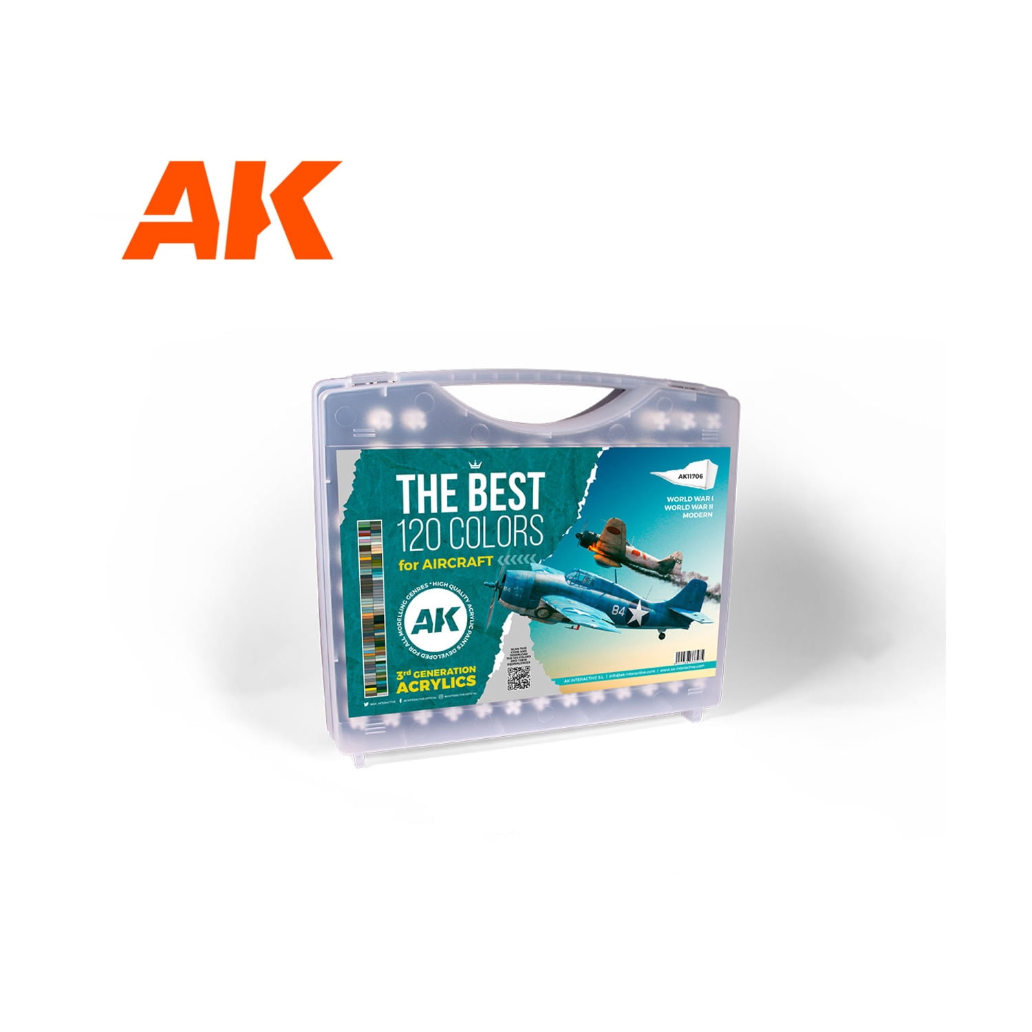 AK-Interactive 3rd Gen Briefcase w/THE BEST 120 Colors - Aircraft New