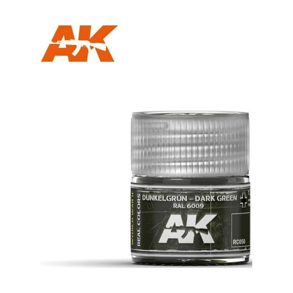 AK Interactive AFV Real Color RC050 Dark Green RAL6009 10ml Hobby Paint