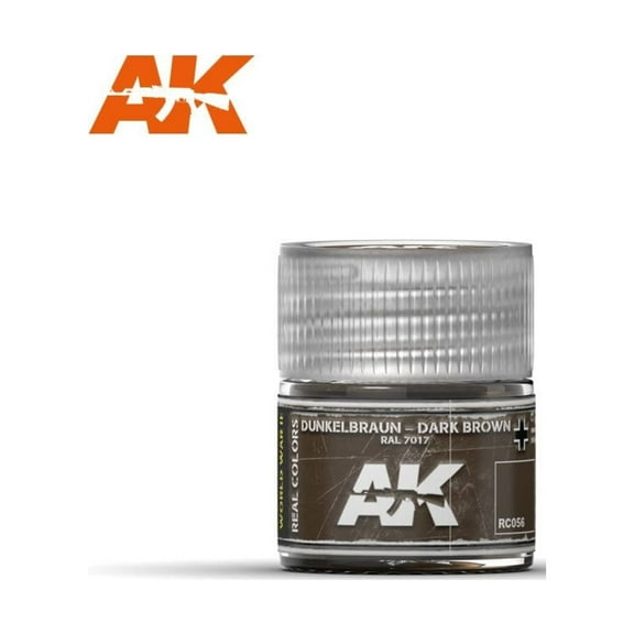 AK Interactive AFV Real Color RC056 Dark Brown RAL7017 10ml Hobby Paint