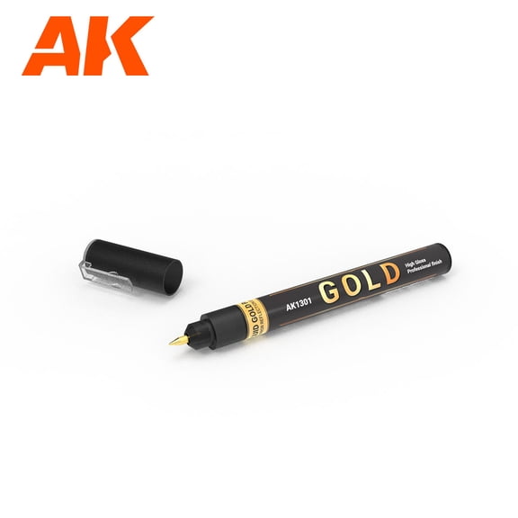 AK Interactive AK1301 Metallic Liquid Markers Gold 1mm