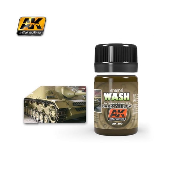 AK Interactive AK300 Weathering Dark Yellow Wash Enamel 35ml