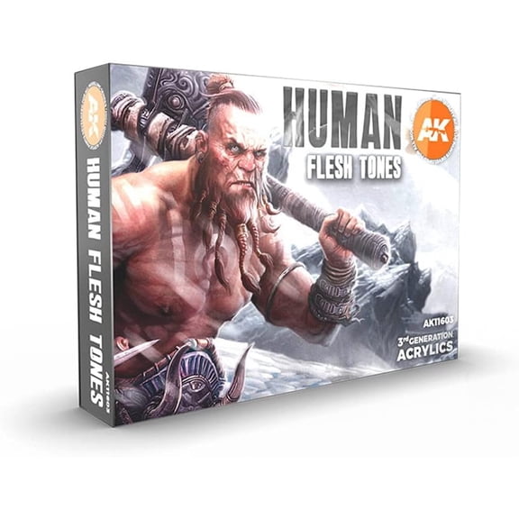 AK Interactive AKI 11603 Human Flesh Tones Paint Set (6)