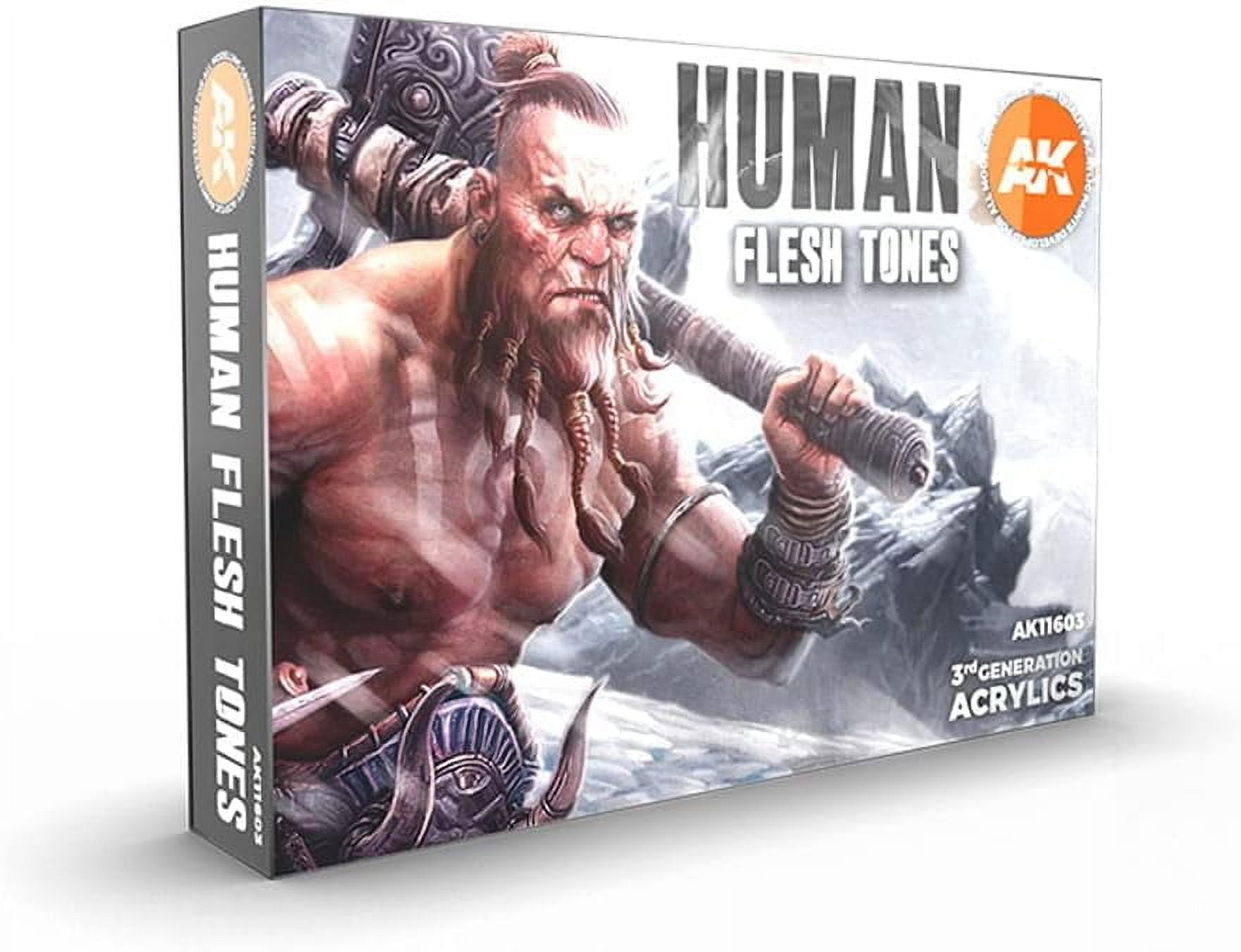 AK Interactive AKI 11603 Human Flesh Tones Paint Set (6)