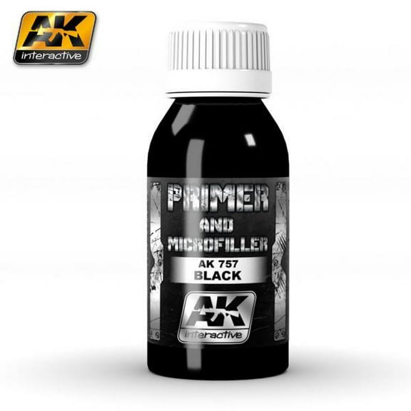 AK Interactive Black Primer & Microfiller 100ml Bottle