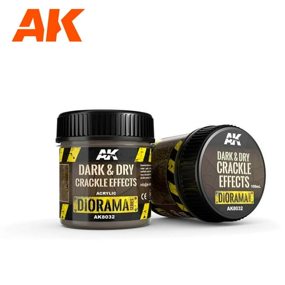 AK Interactive Diorama AK8032 Dark & Dry Crackle Effects Acrylic Paint 100ml