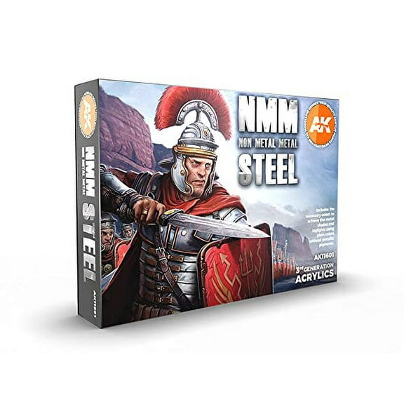 AK Interactive Non Metallic Metal: Steel Set (6 Paints) - Plastic Model Building Paints and Accessories # 11601