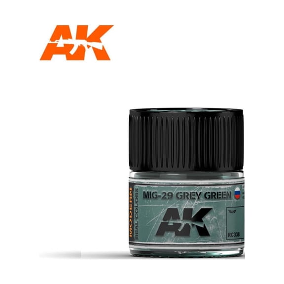 AK Interactive Real Color MIG-29 Grey Green 10ML Acrylic Hobby Paint Bottle