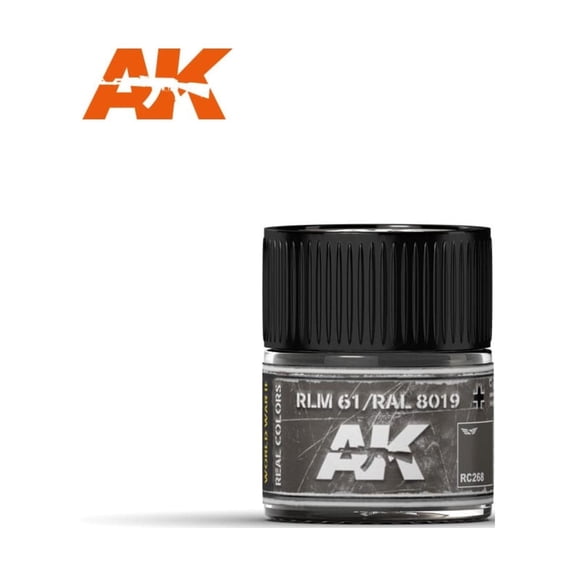 AK Interactive Real Color RLM 61/ RAL 8019 10ML Acrylic Hobby Paint Bottle