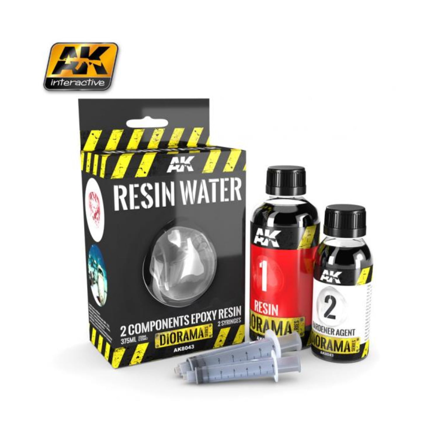 AK-Interactive Resin Water 2-Components Epoxy Resin 375 ml New