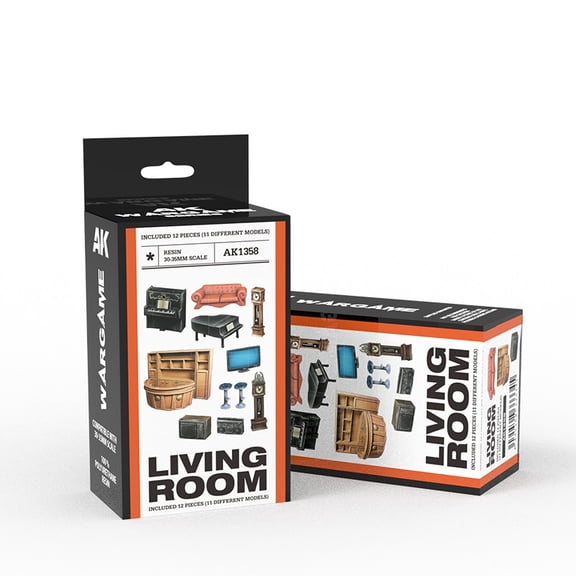 AK Interactive: Scenography Wargame Set: Living Room Accessories 30-35mm - AK1358
