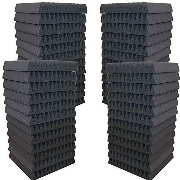 AK TRADING 48 Pack- Acoustic Panels Studio Soundproofing Foam Wedges 2" X 12" X 12"