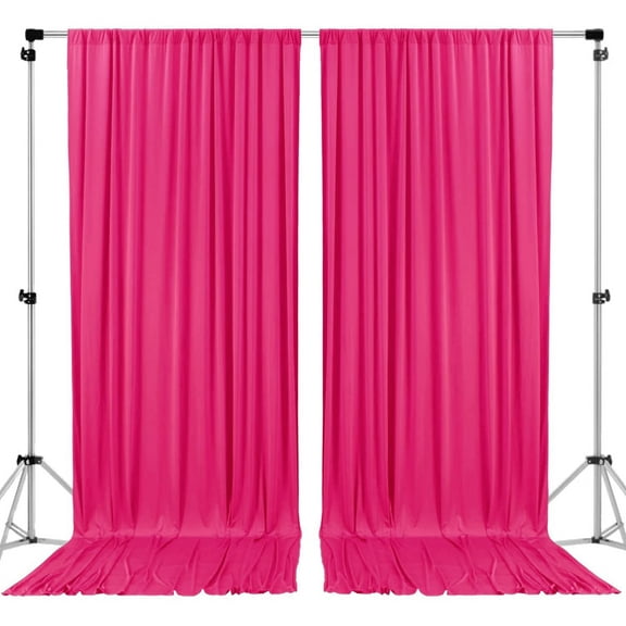 AK TRADING CO. 10 feet Wide x 12 feet Long IFR Polyester Backdrop Drapes Curtains Panels with Rod Pockets - Wedding Ceremony Party Home Window Decorations - Fuchsia
