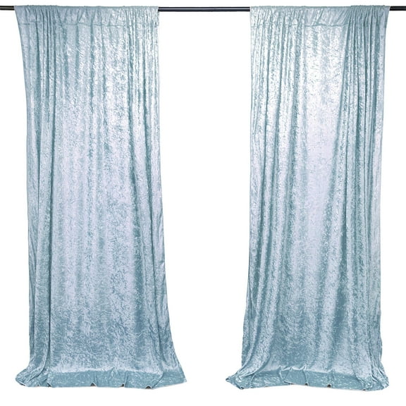 AK TRADING CO. 10 feet x 10 feet Lush Velvet Backdrop Drapes Curtains Panels with Rod Pockets - Wedding Ceremony Party Home Window Decorations - Baby Blue