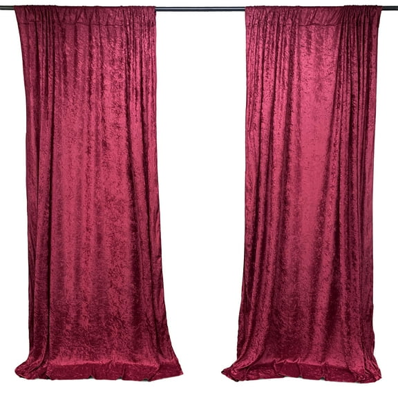 AK TRADING CO. 10 feet x 10 feet Lush Velvet Backdrop Drapes Curtains Panels with Rod Pockets - Wedding Ceremony Party Home Window Decorations - Burgundy