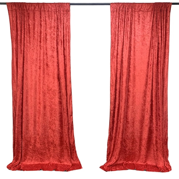 AK TRADING CO. 10 feet x 10 feet Lush Velvet Backdrop Drapes Curtains Panels with Rod Pockets - Wedding Ceremony Party Home Window Decorations - Red C113