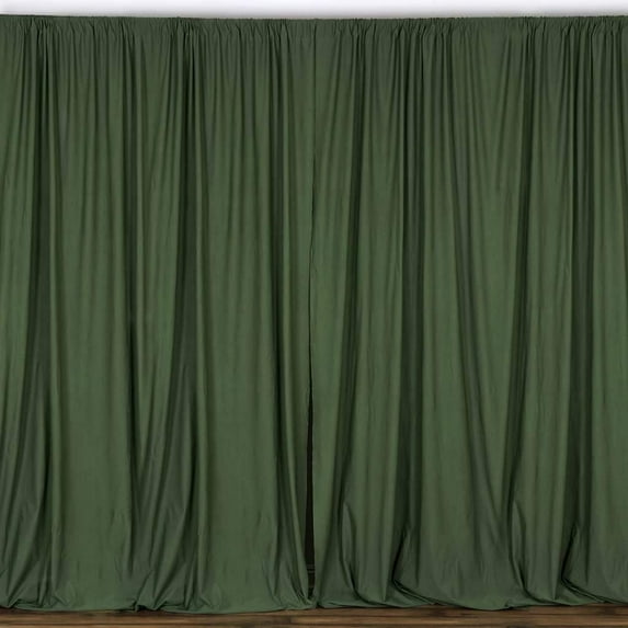 AK TRADING CO. 10 feet x 10 feet Olive Green Polyester Backdrop Drapes Curtains Panels with Rod Pockets - Wedding Ceremony Party Home Window Decorations