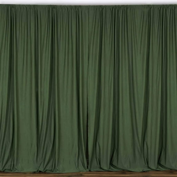 AK TRADING CO. 10 feet x 10 feet Olive Green Polyester Backdrop Drapes Curtains Panels with Rod Pockets - Wedding Ceremony Party Home Window Decorations