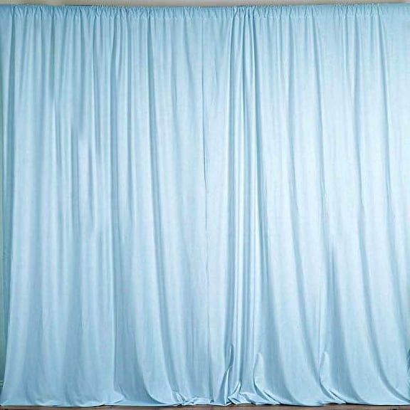 AK TRADING CO. 10 feet x 10 feet Polyester Backdrop Drapes Curtains Panels with Rod Pockets - Wedding Ceremony Party Home Window Decorations - Light Blue