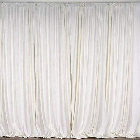 AK TRADING CO. 10 feet x 10 feet Polyester Backdrop Drapes Curtains Panels with Rod Pockets - Wedding Ceremony Party Home Window Decorations - Ivory