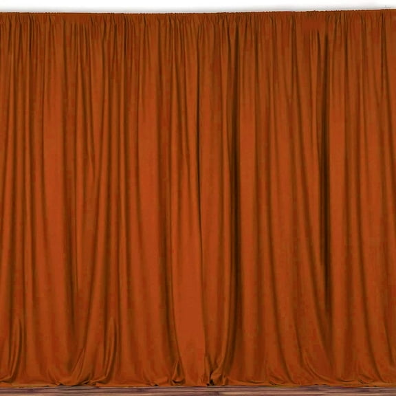 AK TRADING CO. 10 feet x 10 feet Rust Polyester Backdrop Drapes Curtains Panels with Rod Pockets - Wedding Ceremony Party Home Window Decorations