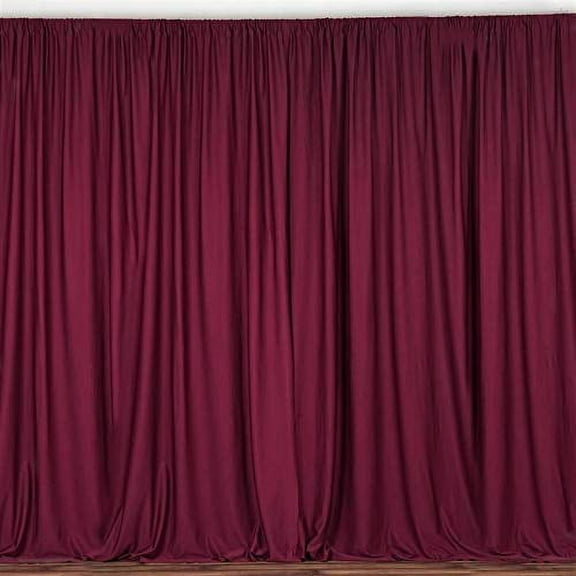 AK TRADING CO. 10 feet x 8 feet Polyester Backdrop Drapes Curtains Panels with Rod Pockets - Wedding Ceremony Party Home Window Decorations - Burgundy