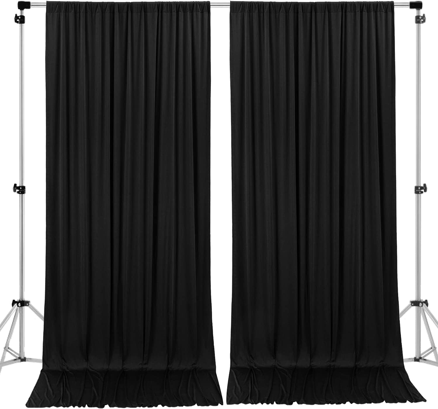 AK Trading Co, Backdrop Drapes, 10' x 10', Polyester, Black