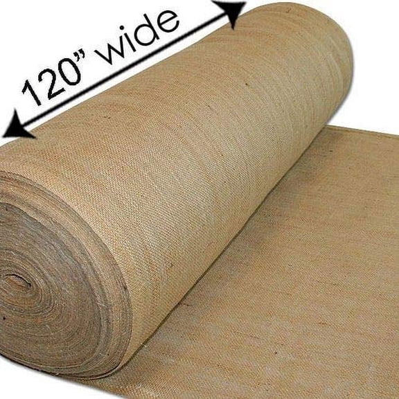 AK TRADING CO. 120-Inch Wide Natural Burlap Fabric - Perfect for Weddings, Events, Home, Crafts, Gardening - 120" Wide x 1 Yard