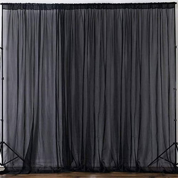 AK TRADING CO. 120" Wide (10Ft Wide) Sheer Voile Drape Panels for Backdrop, Wedding Events, Ceiling Drapes, Event Masking, Decor - Select from 6ft to 50ft Length. (10 feet x 12 feet, Black)
