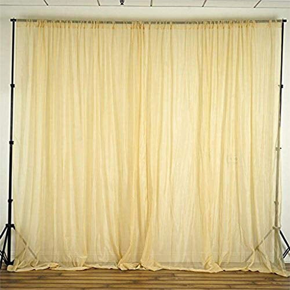 AK TRADING CO. 120" Wide (10Ft Wide) Sheer Voile Drape Panels for Backdrop, Wedding Events, Ceiling Drapes, Event Masking, Decor - Select from 6ft to 50ft Length. (10 feet x 10 feet, Champagne)