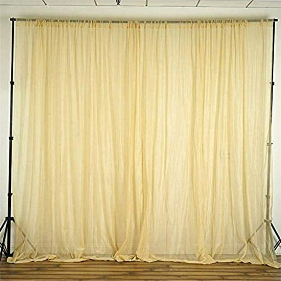 AK TRADING CO. 120" Wide (10Ft Wide) Sheer Voile Drape Panels for Backdrop, Wedding Events, Ceiling Drapes, Event Masking, Decor - Select from 6ft to 50ft Length. (10 feet x 20 feet, Champagne)