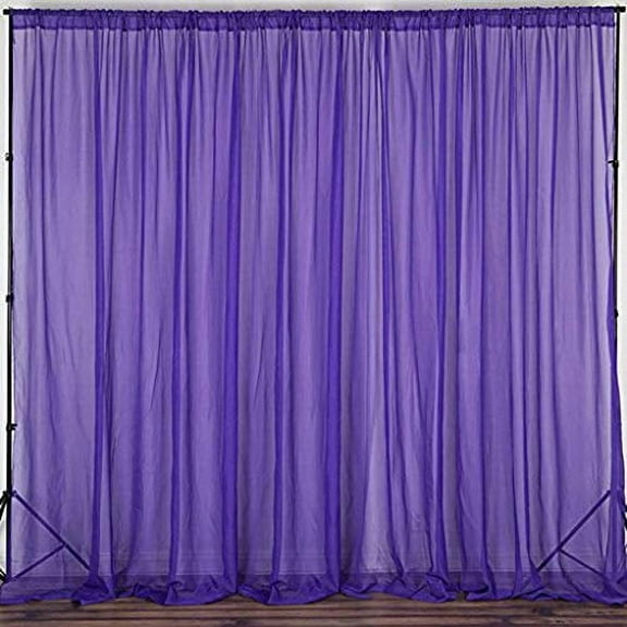 AK TRADING CO. 120" Wide (10Ft Wide) Sheer Voile Drape Panels for Backdrop, Wedding Events, Ceiling Drapes, Event Masking, Decor - Select from 6ft to 50ft Length. (10 feet x 10 feet, Purple)