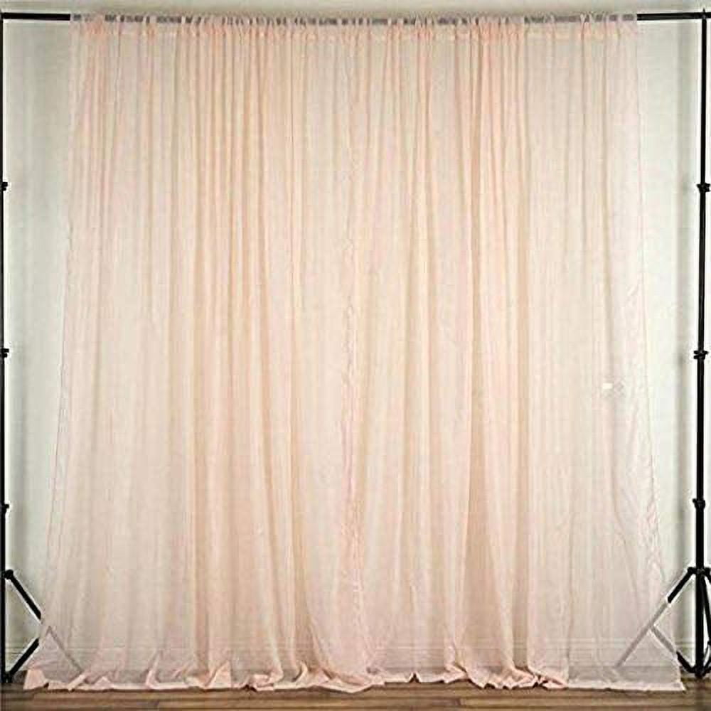 AK TRADING CO. 120" Wide (10Ft Wide) Sheer Voile Drape Panels for Backdrop, Wedding Events, Ceiling Drapes, Event Masking, Decor - Select from 6ft to 50ft Length. (10 feet x 8 feet, Blush)