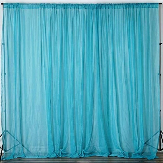 AK TRADING CO. 120" Wide (10Ft Wide) Sheer Voile Drape Panels for Backdrop, Wedding Events, Ceiling Drapes, Event Masking, Decor - Select from 6ft to 50ft Length. (10 feet x 25 feet, Turquoise)