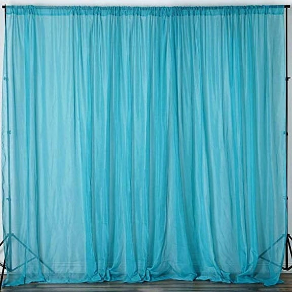 AK TRADING CO. 120" Wide (10Ft Wide) Sheer Voile Drape Panels for Backdrop, Wedding Events, Ceiling Drapes, Event Masking, Decor - Select from 6ft to 50ft Length. (10 feet x 8 feet, Turquoise)