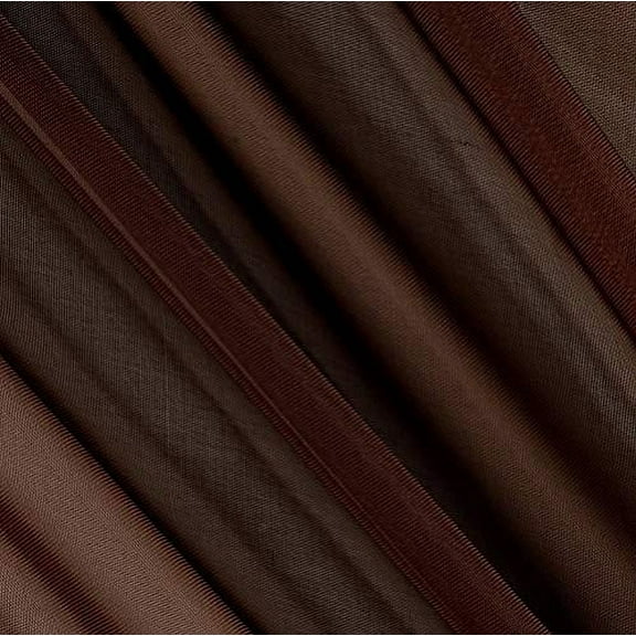 AK TRADING CO. 120" Wide (10ft Wide) X 120 Yards Roll - Sheer Voile Chiffon Fabric - Perfect for Draping Panels and Masking for Weddings, Parties & Events, Tent Draping - Brown