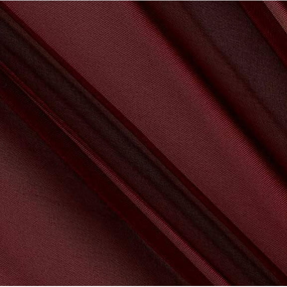 AK TRADING CO. 120" Wide (10ft Wide) X 120 Yards Roll - Sheer Voile Chiffon Fabric - Perfect for Draping Panels and Masking for Weddings, Parties & Events, Tent Draping.- Burgundy