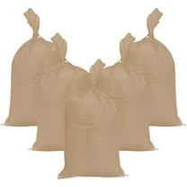 AK TRADING CO. 14" x 26" Poly Sandbags W/UV Protection & Built-in Ties - Flood Water Barrier - Tent Sandbags - Pack of 50 - TAN