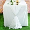 thumbnail image 1 of AK TRADING CO. 27" x 120" Wide Chiffon Elegant Table Runner/Overlay Ideally Perfect for Center Table, Wedding Decor, Bridal Shower & Other Special Occasion. (10, Ivory), 1 of 5