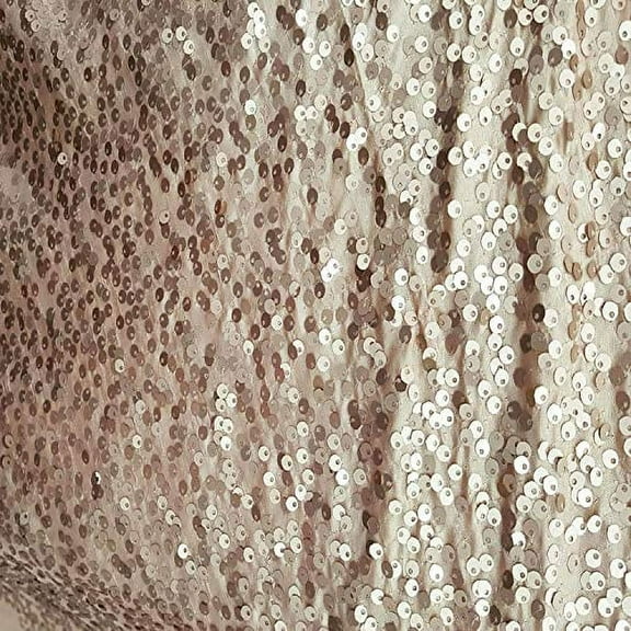 AK TRADING CO. 54" Wide 100% Polyester Sequins Taffeta Fabric - by The Yard - Perfect for Decor, Home, Event Decor, DIY Arts & Crafts and More. - Champagne, 10 Yards