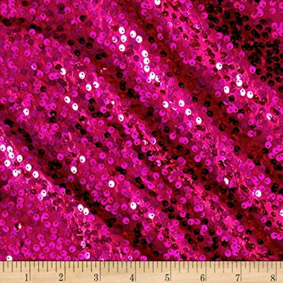 AK TRADING CO. 54" Wide 100% Polyester Sequins Taffeta Fabric - by The Yard - Perfect for Decor, Home, Event Decor, DIY Arts & Crafts and More. - Fuchsia, 1 Yard