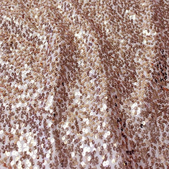 AK TRADING CO. 54" Wide 100% Polyester Sequins Taffeta Fabric - by The Yard - Perfect for Decor, Home, Event Decor, DIY Arts & Crafts and More. - Rose Gold, 10 Yards