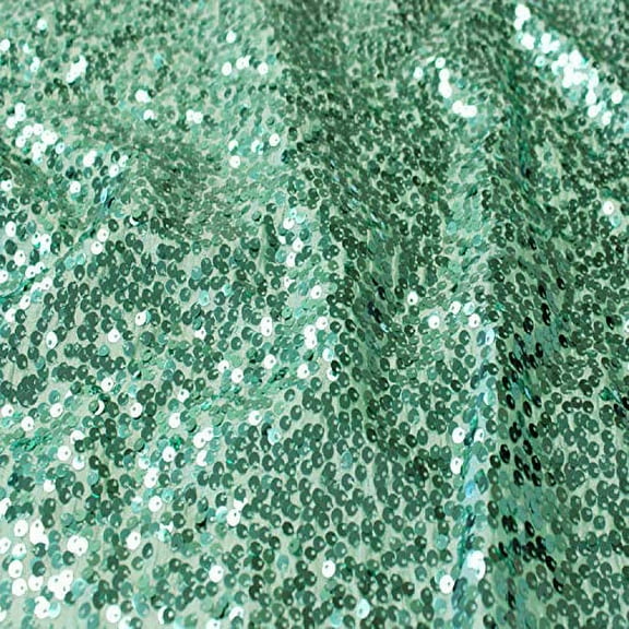 AK TRADING CO. 54" Wide 100% Polyester Sequins Taffeta Fabric - by The Yard - Perfect for Decor, Home, Event Decor, DIY Arts & Crafts and More. - Mint, 20 Yards