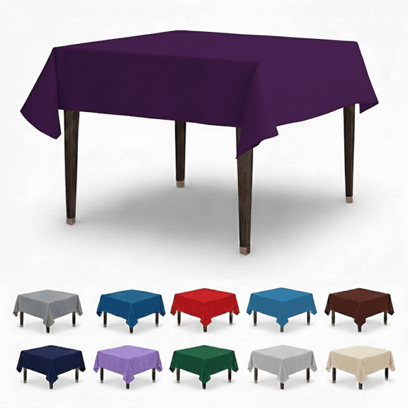 AK TRADING CO. 54" x 54" Polyester Square Tablecloth - Perfect for Any Occasion Like Parties, Wedding, Buffet Decoration, Indoor & Outdoor Use (Eggplant)