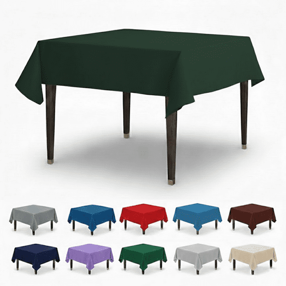 AK TRADING CO. 54" x 54" Polyester Square Tablecloth - Perfect for Any Occasion Like Parties, Wedding, Buffet Decoration, Indoor & Outdoor Use (Hunter Green)