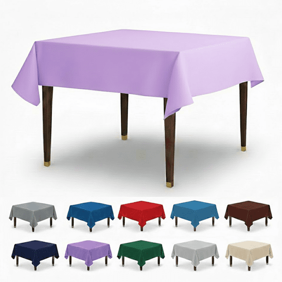 AK TRADING CO. 54" x 54" Polyester Square Tablecloth - Perfect for Any Occasion Like Parties, Wedding, Buffet Decoration, Indoor & Outdoor Use (Lavender)