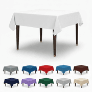 AK TRADING CO. 54 x 54 Polyester Square Tablecloth - Perfect for Any Occasion Like Parties, Wedding, Buffet Decoration, Indoor & Outdoor Use White