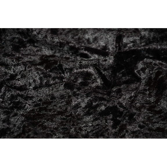 AK TRADING CO. 60" Wide - 100% Polyester Panne Velvet - Perfect for backdrops, Clothing, Home Furnishing and Many More. (Black, 1 Yard)
