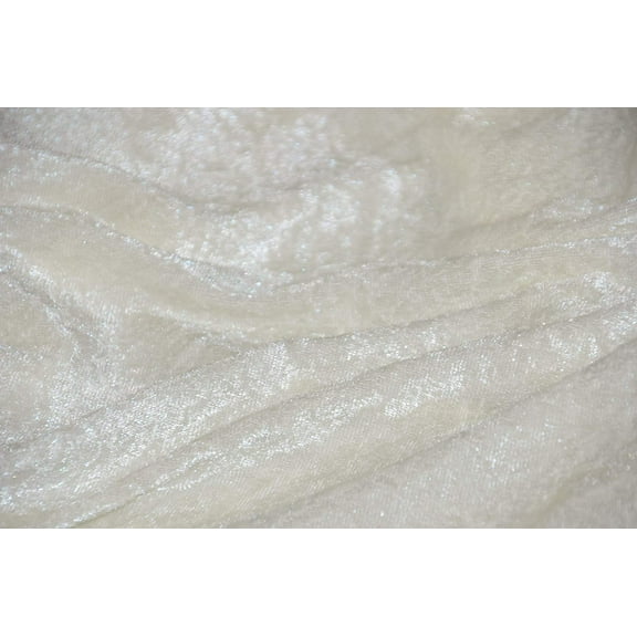 AK TRADING CO. 60" Wide - 100% Polyester Panne Velvet - Perfect for backdrops, Clothing, Home Furnishing and Many More. (White, 1 Yard)